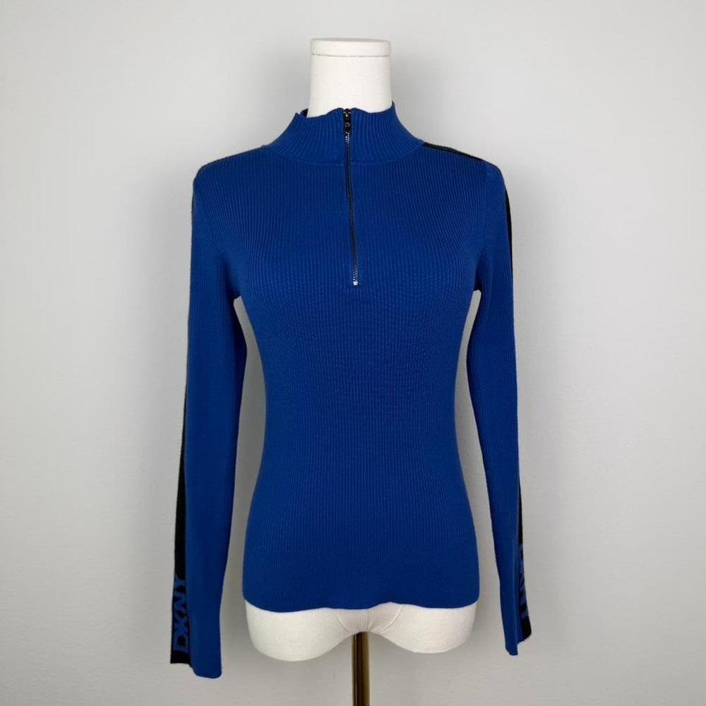 DKNY blue quarter zip long sleeve - Picture 2 of 5